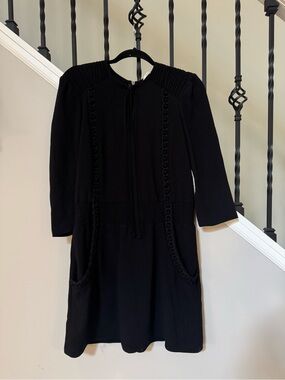 Skaist Taylor Black Mini Dress with Textured Trim